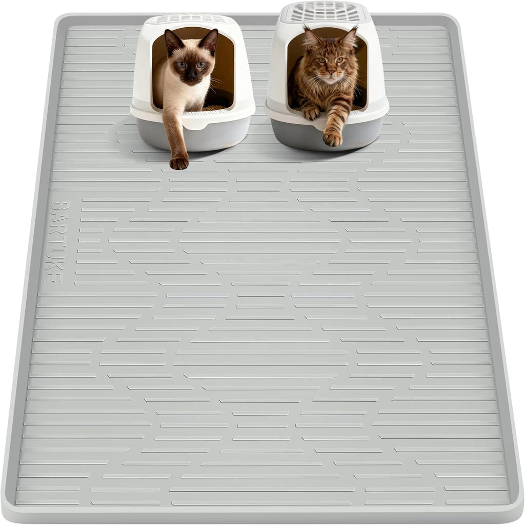 Silicone Cat Litter Box Mat 34"x 20" Extra Large Cat Rubber Mat