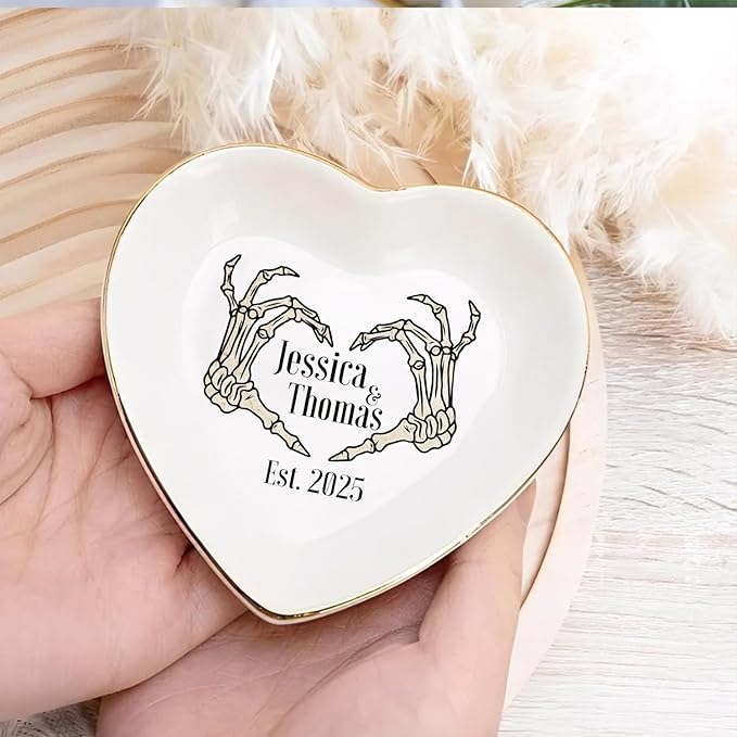 Custom Skeleton Hand Ring Dish Engagement Gift, Funny Engaged Ring Holder - Image 2