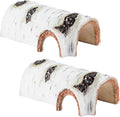 M METERXITY 2-Pack Reptile Hide Basking Platform, Medium Birch Tree Hollow