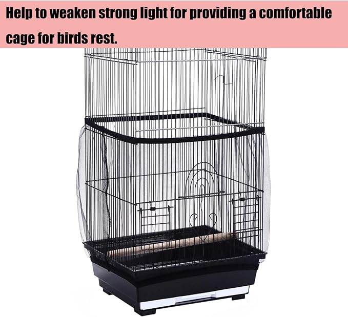 Allazone Bird Cage Seed Catcher, Large Bird Cage Cover, 75-118'' Universal - Image 6