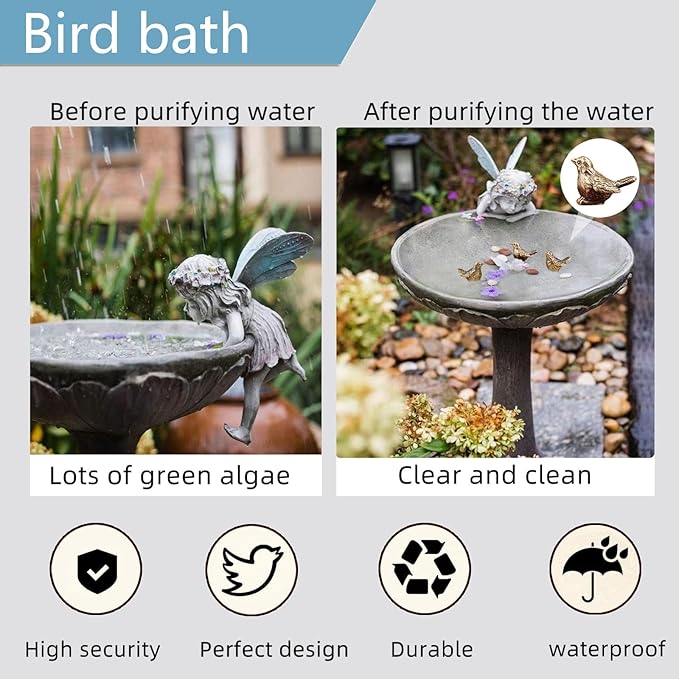 5 Pcs Mini Brass Bird Shape Copper Bath Disk Birdbath Cleaner Purification - Image 5