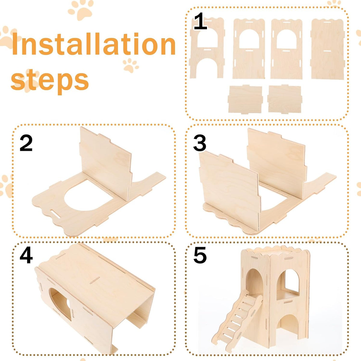 Foxtell 11 Pcs Hamster Cage Accessories, Hamster Toys Set, Hamster Hideout, Hamster Wheel for Rat Mice Small Animals Habitat (Fun Interactive Style)