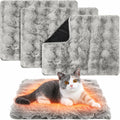 3 Pack Gray Self Warming Cat Bed Indoor 16''x24'' Self Heating Cat Mat Ultra Soft Thermal Kitten Bed Heated Pet Dog Pad Washable Removable for Outdoor Use Non Slip Reflect Body Heat