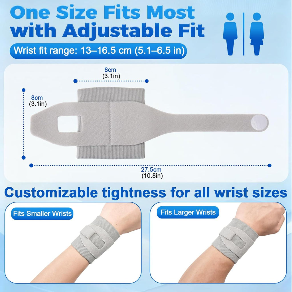 Wrist Wraps for Weightlifting, Adjustable Wrist Support for Gym, Tennis, Badminton & Strength Training Grey