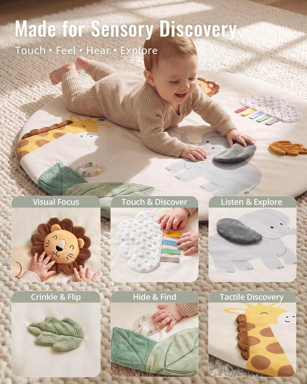 Blissful Diary Baby Play Gym, Baby Activity Mat Playmat, Tummy Time Mat