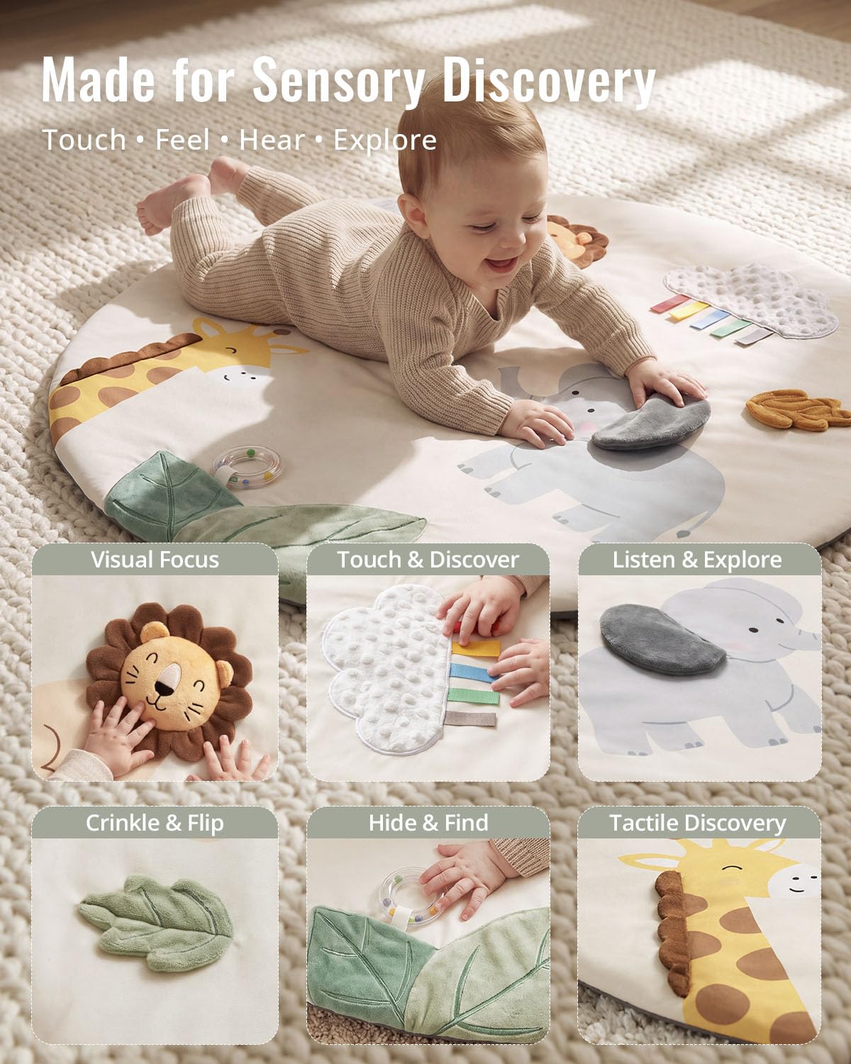 Blissful Diary Baby Play Gym, Baby Activity Mat Playmat, Tummy Time Mat