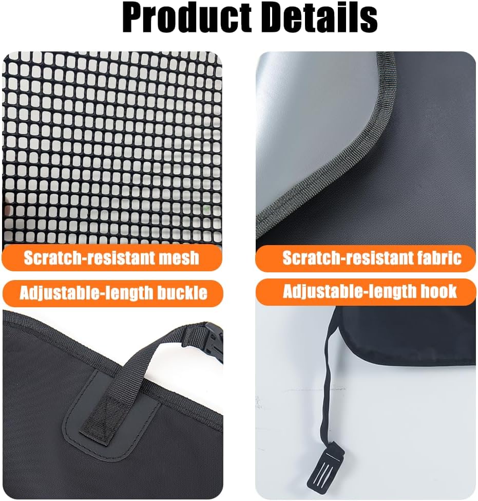 Dog Car Barrier, 600D Oxford Pet Divider Net with Storage Pockets