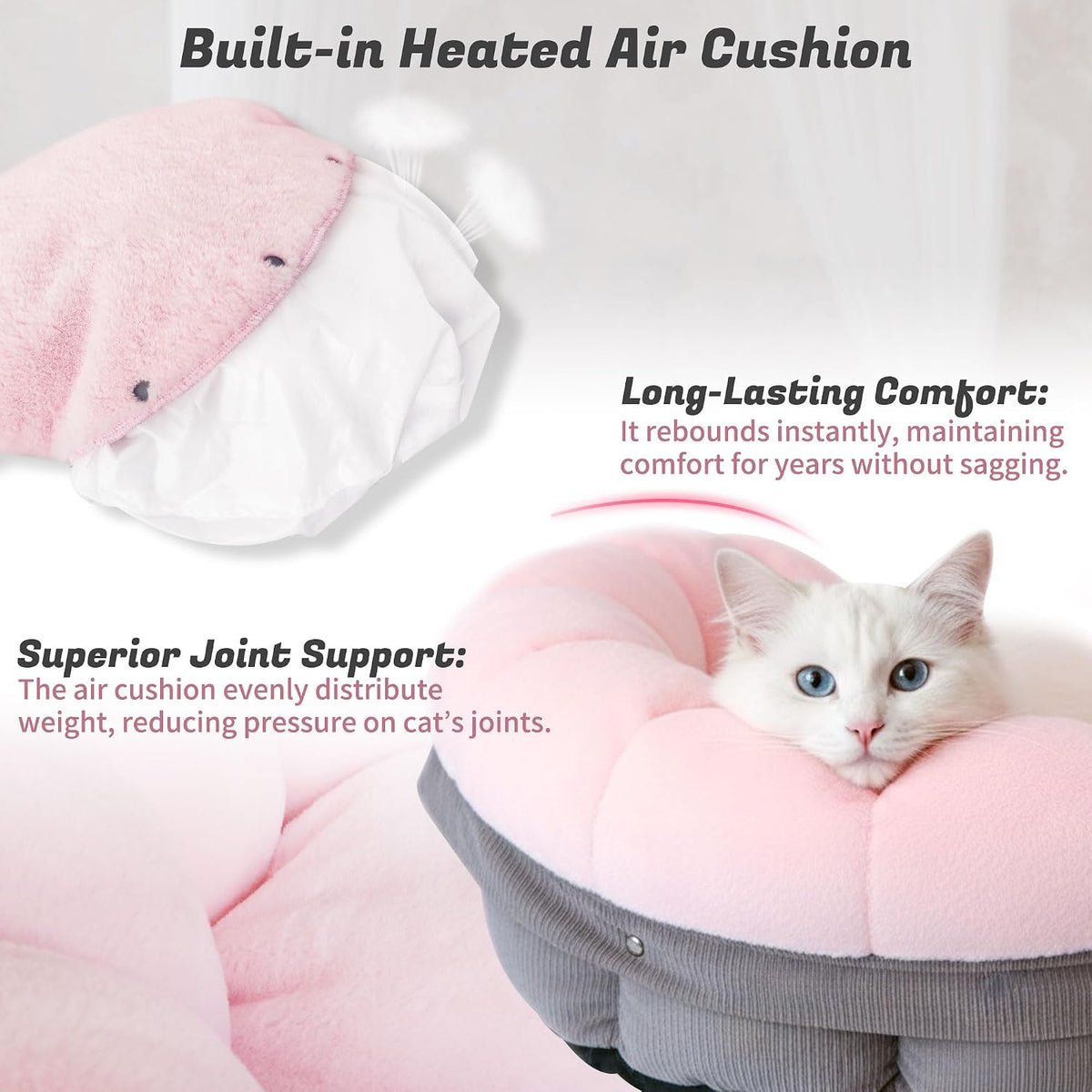 NWK 2-in-1 Versatile Electric Heated Cat Bed for Small Cat