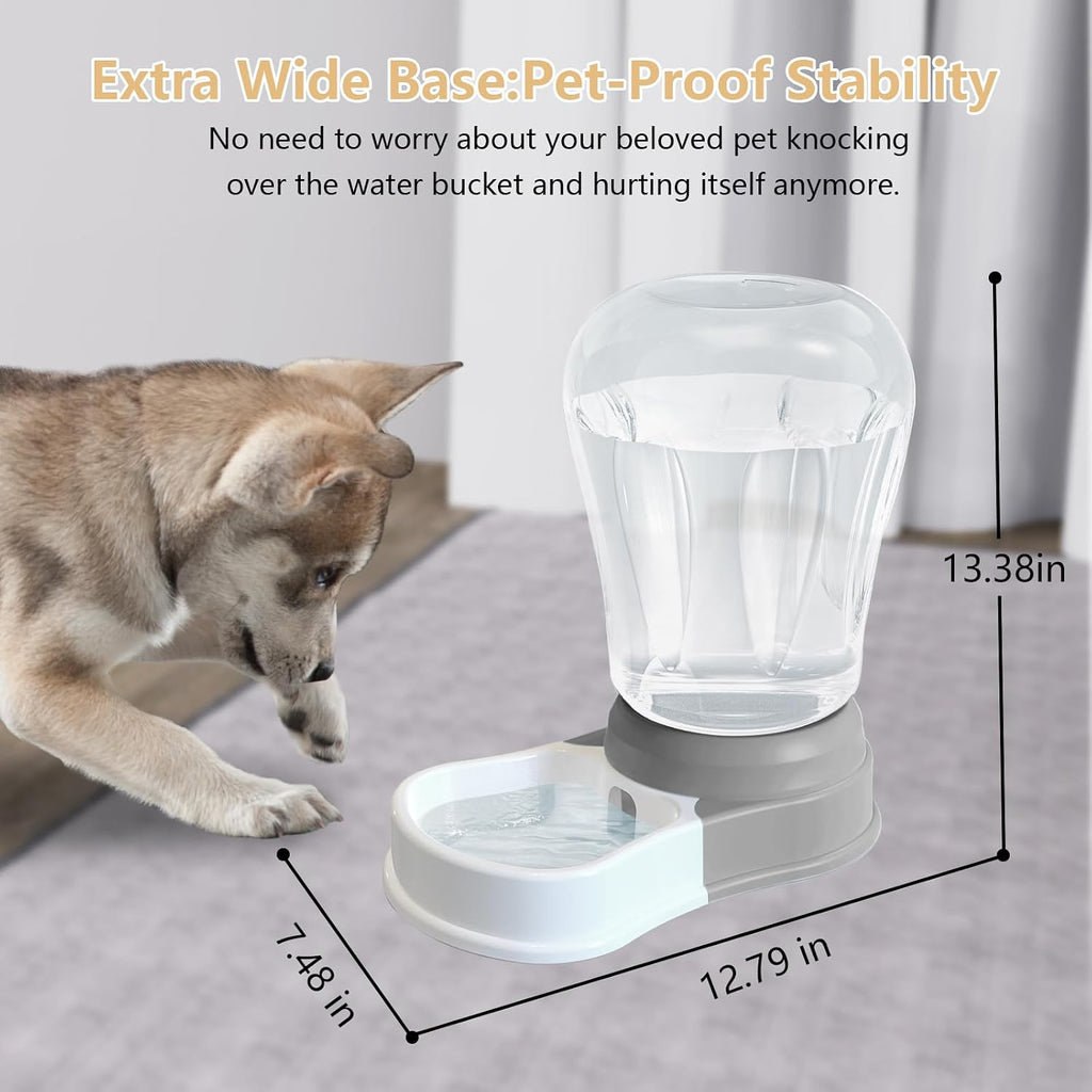 STALTWO 1.6 Gallon Automatic Gravity Dog Water Dispenser, BPA-Free, Grey