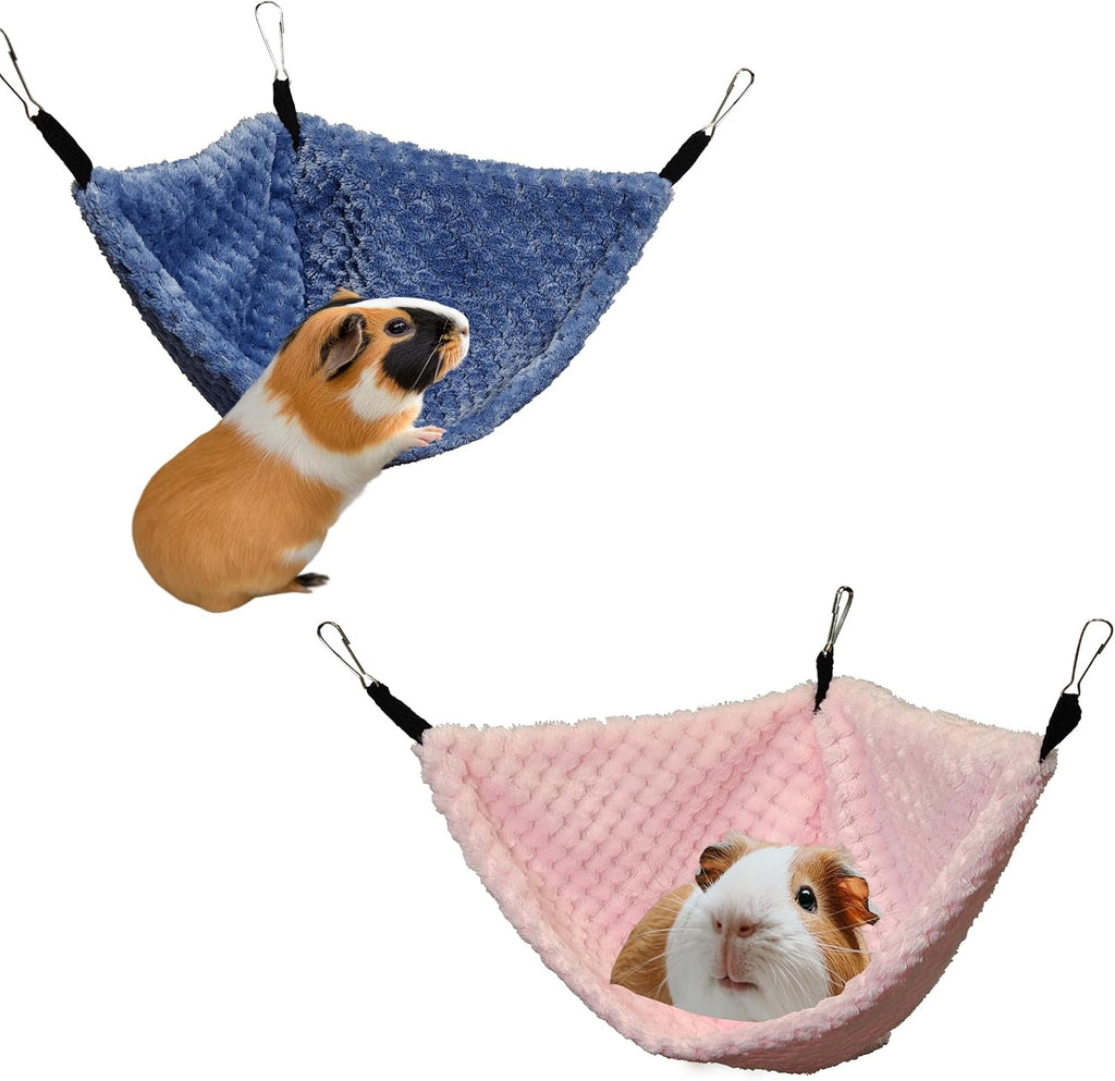 Hanging Corner Hammocks with Hooks for Small Animals, Pack of 2