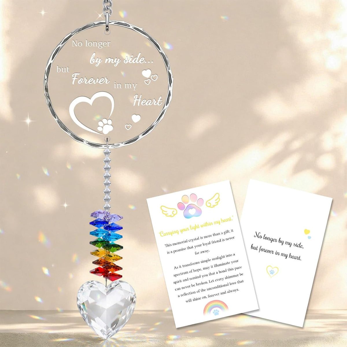Dog Memorial Gifts for Loss of Dog - Pet Memorial Suncatcher(Angel's Wings)