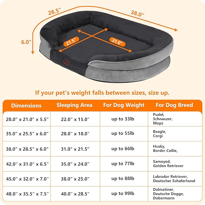 Dwanton Orthopedic Dog Bed for Large Dogs - Image 4