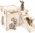 Rypet Large Wooden Rabbit Castle, Bunny Castle Hideout with Stairs