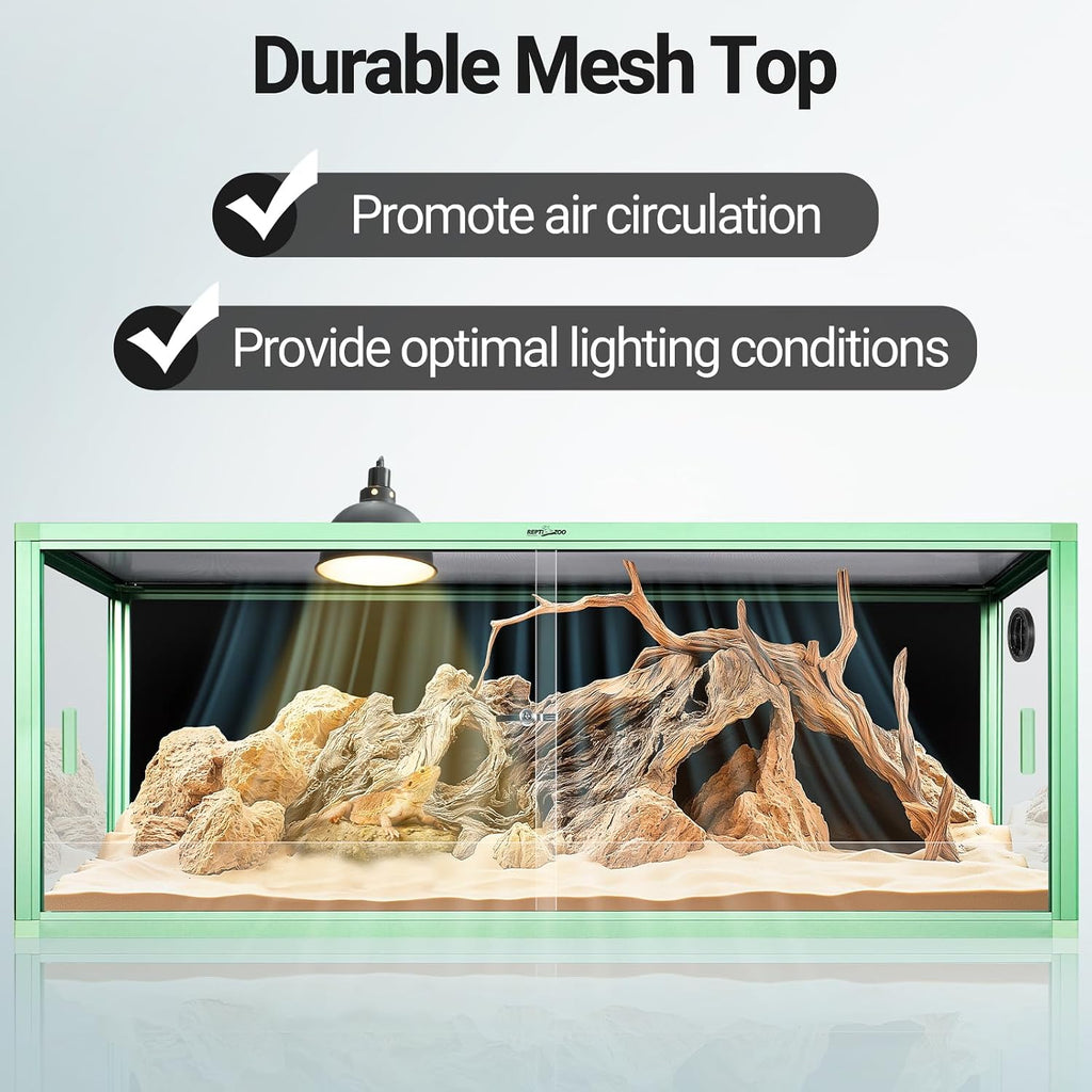 REPTI ZOO 68 Gallon Reptile Terrarium, 48" x 18" x 18" Light Weight Reptile Enclosure, Colored Reptiles Tank with Tempered Glass Door, Large Habitat for Bearded Dragon, Snake, Lizard, Gecko-Green