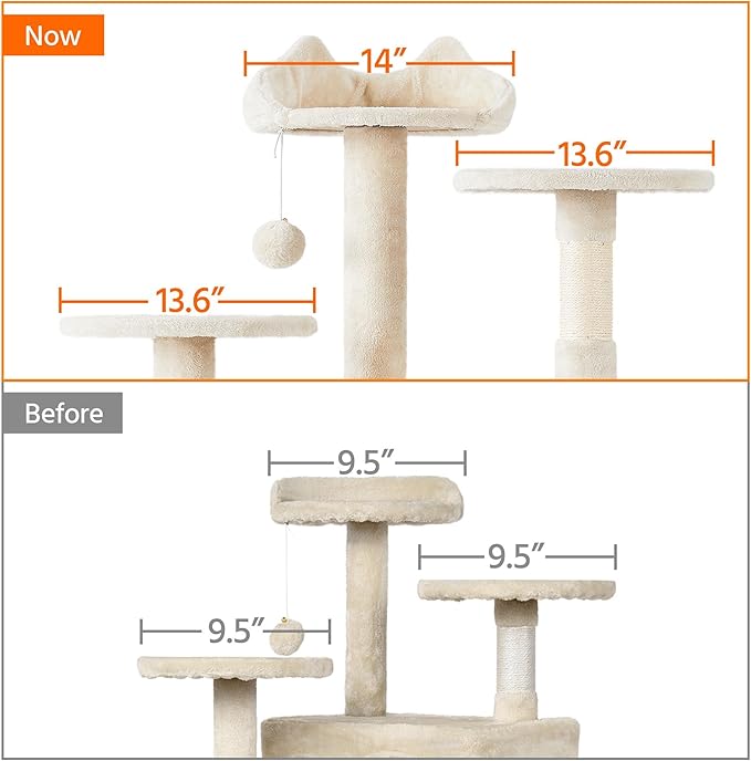 Yaheetech 70in Multi-Level Cat Tree Tall Cat Tower Cat Furniture - Image 6