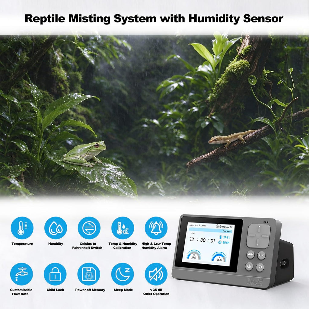 Smart Reptile Mister, Automatic Misting System with Sensor for Reptile Tank