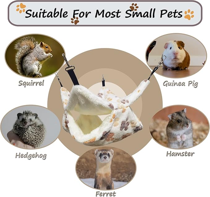 Cat Hammock for Cage, Soft Warm Hanging Bed for Kitten, Guinea Pig, Chinchilla - Image 6