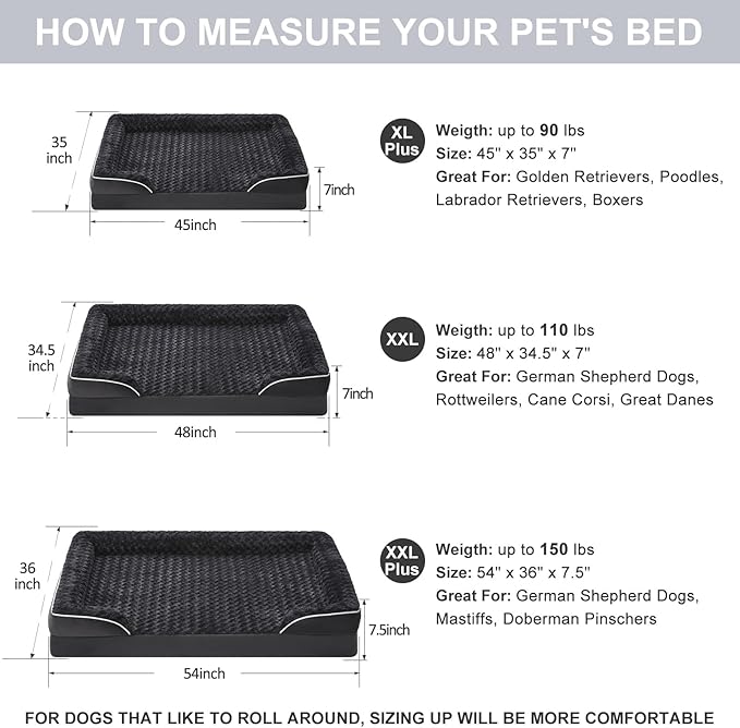 WNPETHOME Dog Beds for Large Sized Dogs, Washable Orthopedic Dog Couch Sofa Bed - Image 4