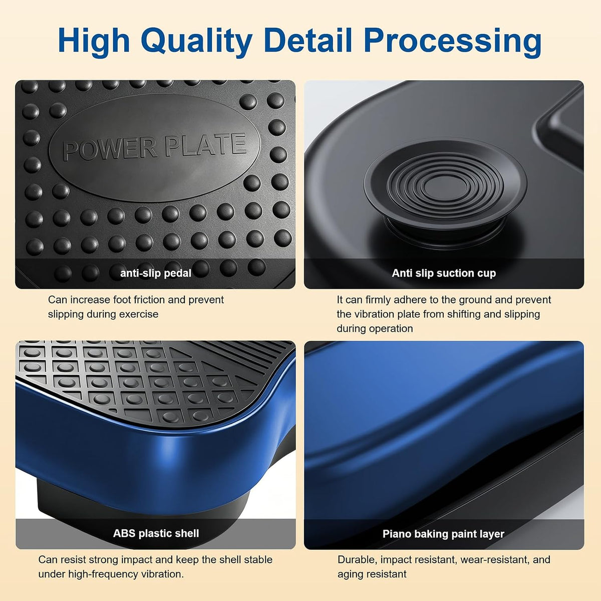 Vibration Plate Machine for Lymphatic Drainage,Loss Weight,Circulation,180W Tested Power Motor,Full-Body Workout Excercise Platform with Resistance Bands,Fitness Equipment