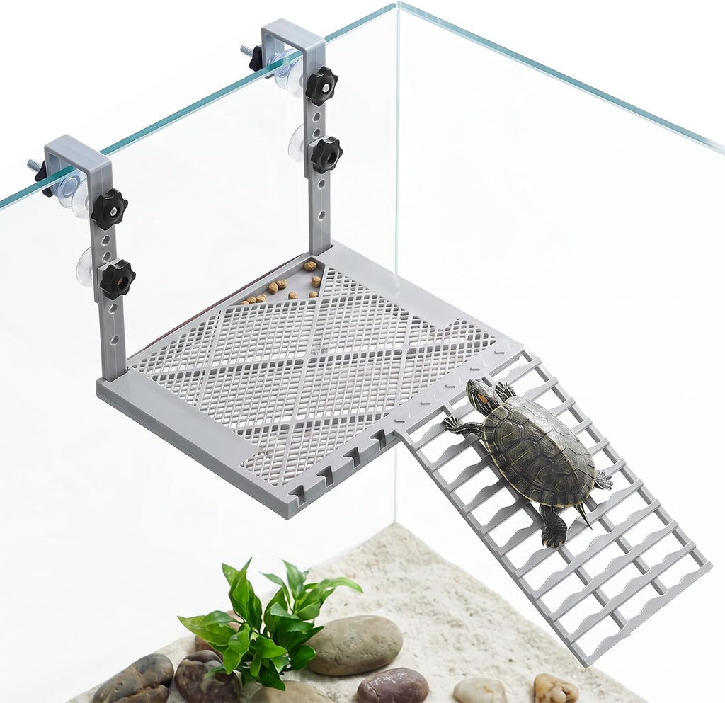 Hanging Turtle Basking Platform with Ramp, Non-Slip Ramp Terracex