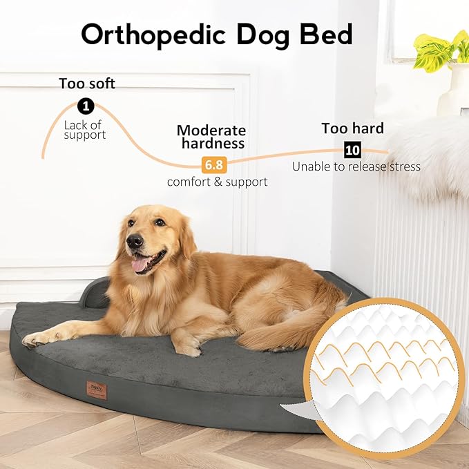 Large Orthopedic Dog Bed with Sides Big Dog Beds with Removable Washable Cover - Image 2