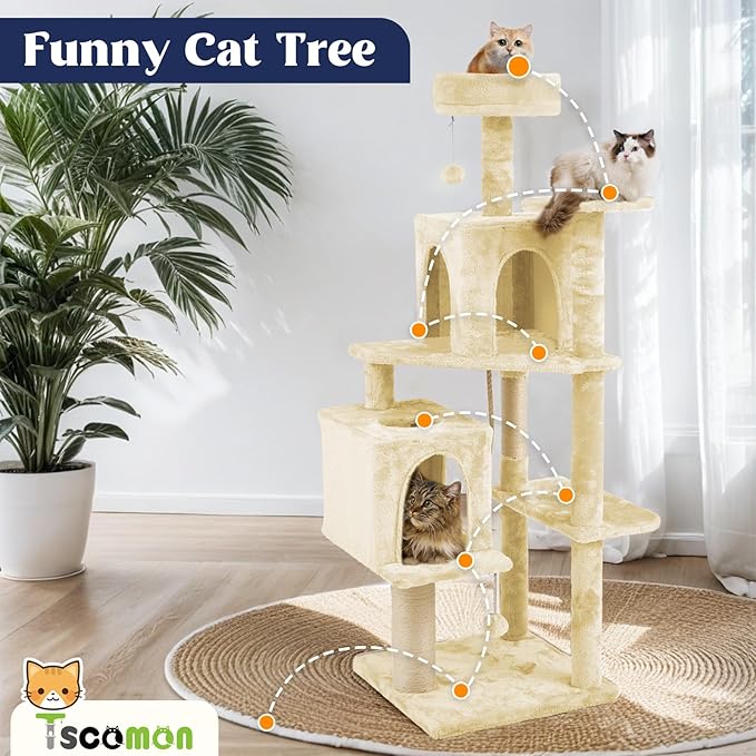 58.5inch Large Cat Tree Tower Condo - Image 2