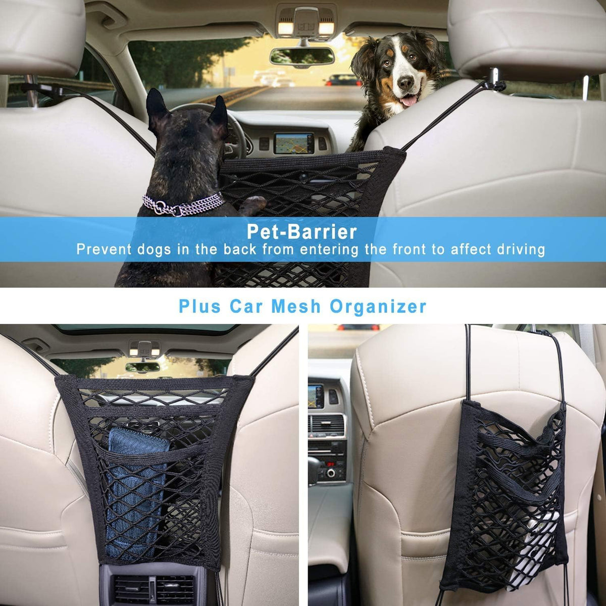 Bark Lover Car Seat Covers Front Seats,Car Seat Protector for Dogs,Scratch-Proof Dog Car Seat Cover,Universal Fit for Cars Trucks SUVs(Warm Beige,2 Pack)