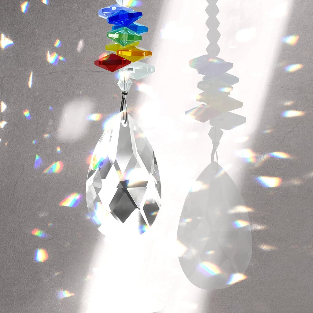 Pet Memorial Suncatcher - Loss of Pet Sympathy Gift for Dog and Cat Owners with Crystals, Indoor Window Suncatchers, Bereavement Gifts Dog Memorial (Colorful)