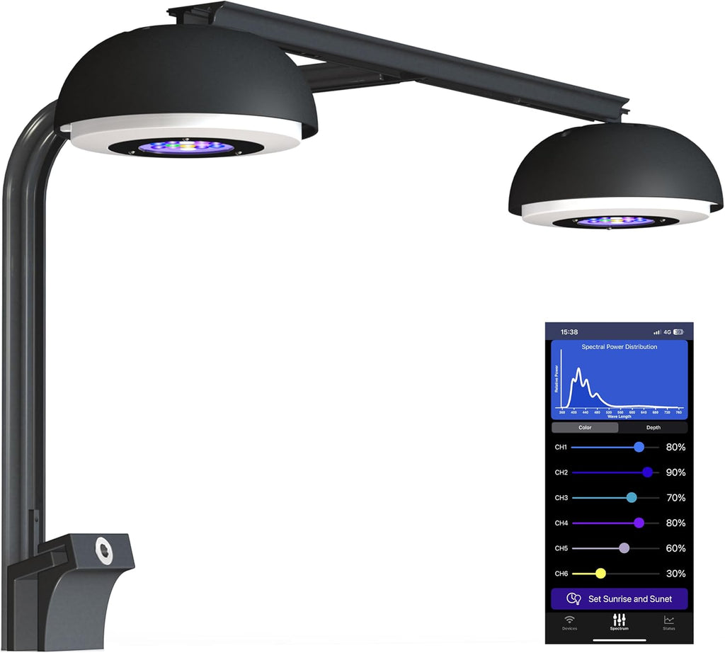 coralite Cetus 2SS2 72W Smart APP Control LED Reef Light for Saltwater