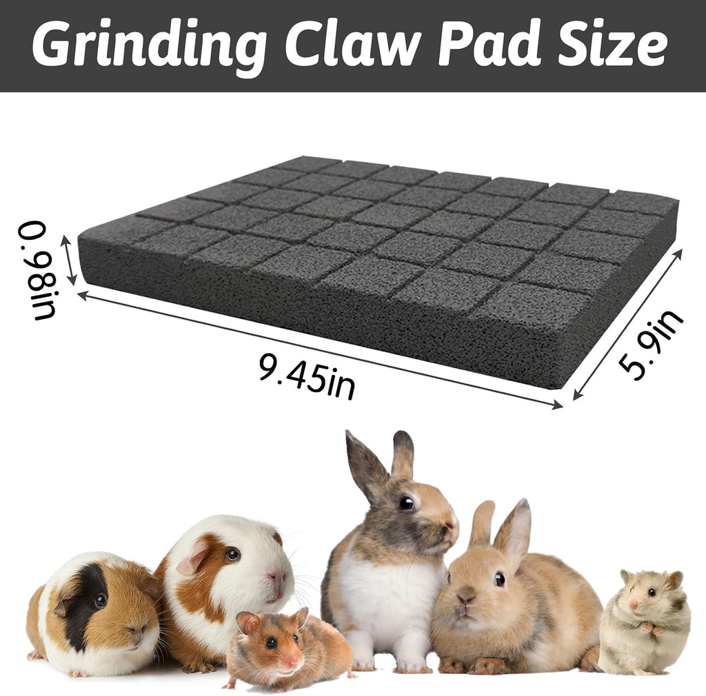 Hamiledyi Rabbit Scratch Foot Pads Bunny Grinding Claw Pad 4 PCS Small Animal Lava Grinding Teeth Stone Hamster Grinding Teeth Block for Guinea Pig Rat Gerbil Chinchilla Hedgehog