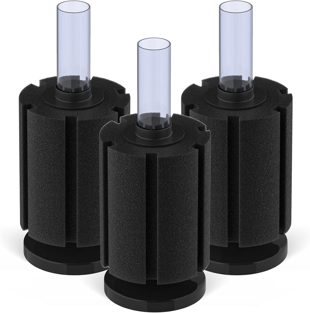 Pawfly Large Aquarium Bio Sponge Filter Quiet Betta Fry Shrimp and Small Fish Foam Filter for Fish Tank up to 50 Gallon, 3 Pack