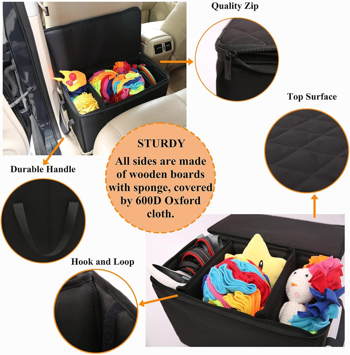 Car Seat Extender for Dogs, Front/Back Gap Filler, 20 x 11.5 x 14.5 in