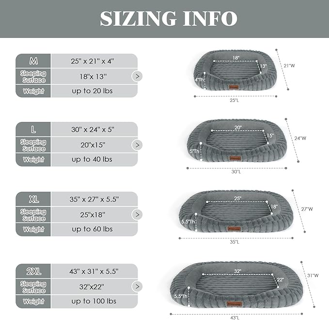 Cute Dog Bed for Medium Dogs, Orthopedic Rectangle Dog Bed - Image 4