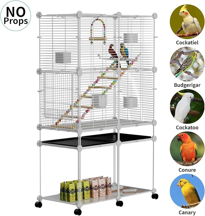Standing Large Bird Cage, Parakeet Cage - Image 7