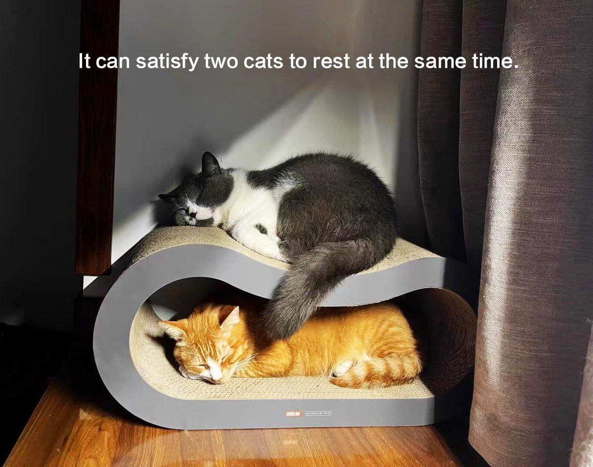 TTCAT Cat Scratching Pad, 2 in 1 Corrugated Cardboard Cat Scratcher Lounge for Indoor Cats, Durable Cat Scratching Board Reversible with Catnip for Furniture Protection.