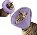 Soft Cat Cone Collar, Cat Recovery Collar, Surgery Collar，Purple M