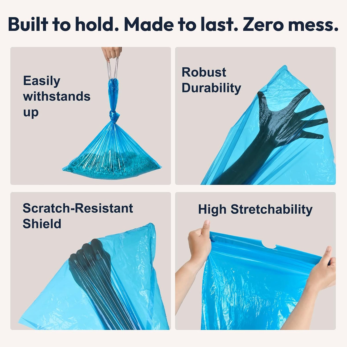 51 Pack XXL Refill Bags, Compatible with Neakasa PooGuard & GKJ Cat Litter Bin, Pre-Separated Litter Bags, Heavy Duty, Leakproof, Thick Drawstring Trash Bags, 14.5" x 24"