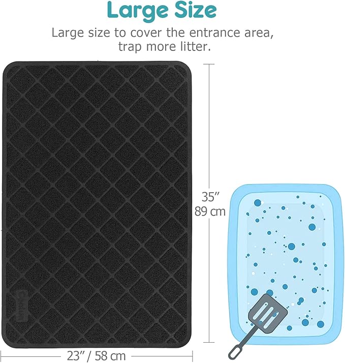 Cat Litter Mat Litter Trapping Mat, Less Waste Cat Litter Box Mat, Soft on - Image 3