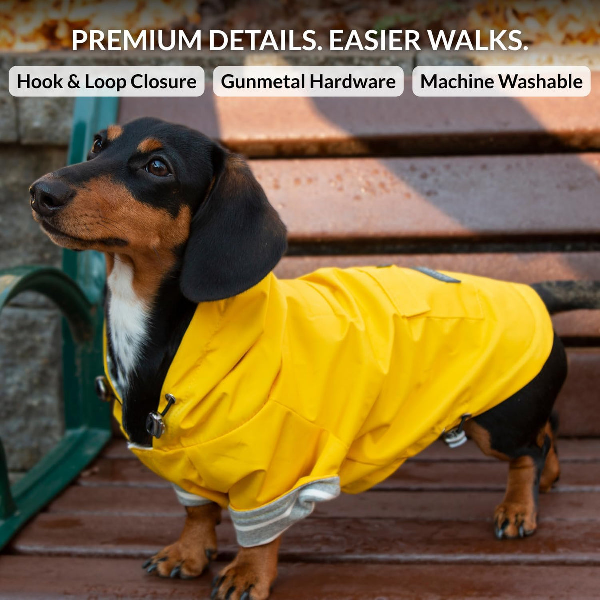 DJANGO Highland Dog Raincoat & Soft-Lined Rain Jacket - Yellow, Medium