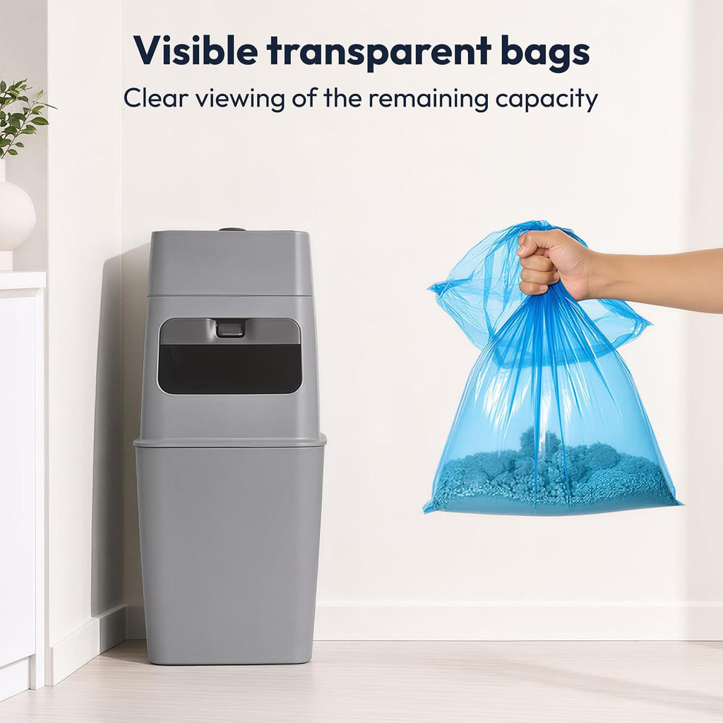 51 Pack XXL Refill Bags, Compatible with Neakasa PooGuard & GKJ Cat Litter Bin, Pre-Separated Litter Bags, Heavy Duty, Leakproof, Thick Drawstring Trash Bags, 14.5" x 24"