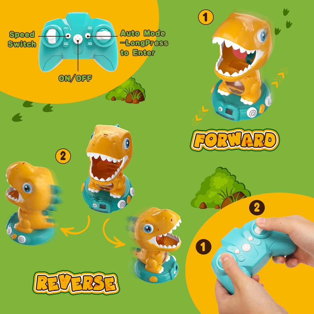 EagleStone Remote Control Dinosaur Shooting Toys with Spray and Auto Score