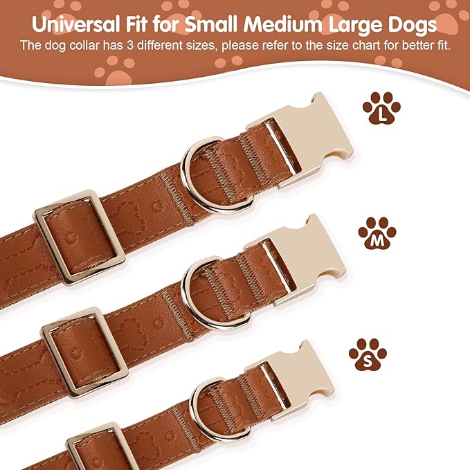 TDTOK Stylish Leather Dog Collar, Comfortable Soft PU Leather Dog Collars - Image 2