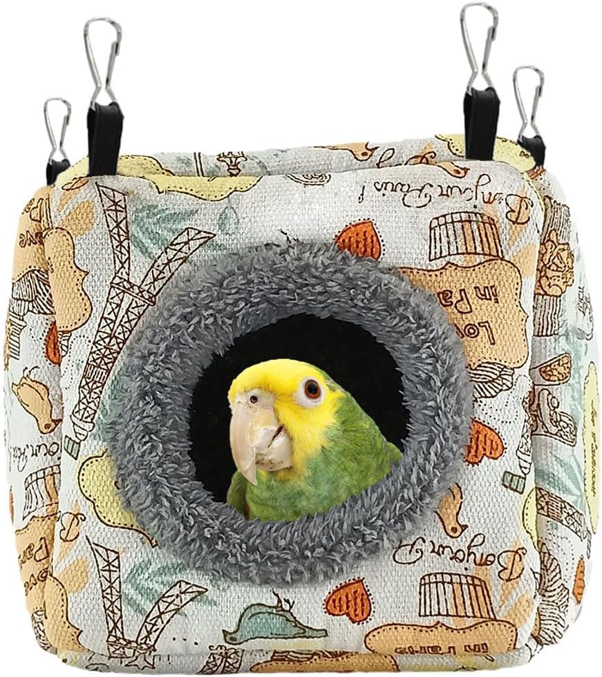 Bird Hammock Bed - Plush Nest for Parakeet Cockatiel Conure Lovebird etc