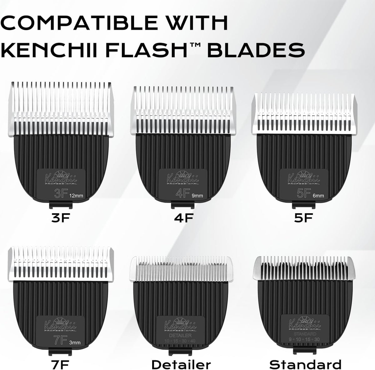 Kenchii Flash Cordless Dog Grooming Clipper, 4-in-1 Blade, White