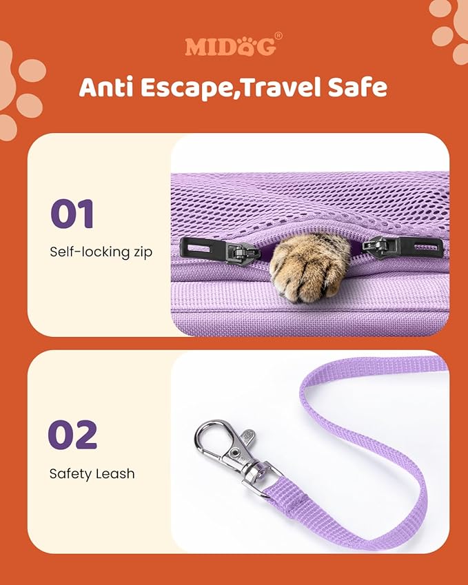 MIDOG Cat Carrier Soft for Small to Medium-Sized Cats, TSA Airline Approved - Image 4