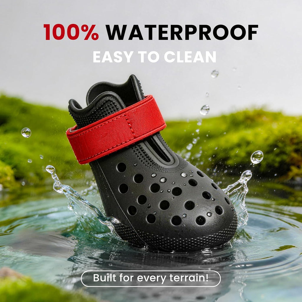 Dog Shoes for Hot Pavement - Comfortable Paw Protection for Medium & Large Dogs, Adjustable Strap & Non-Slip, Easy-Clean, Outdoor Sports Boots, Dog Booties for Summer Rain (Black, L)