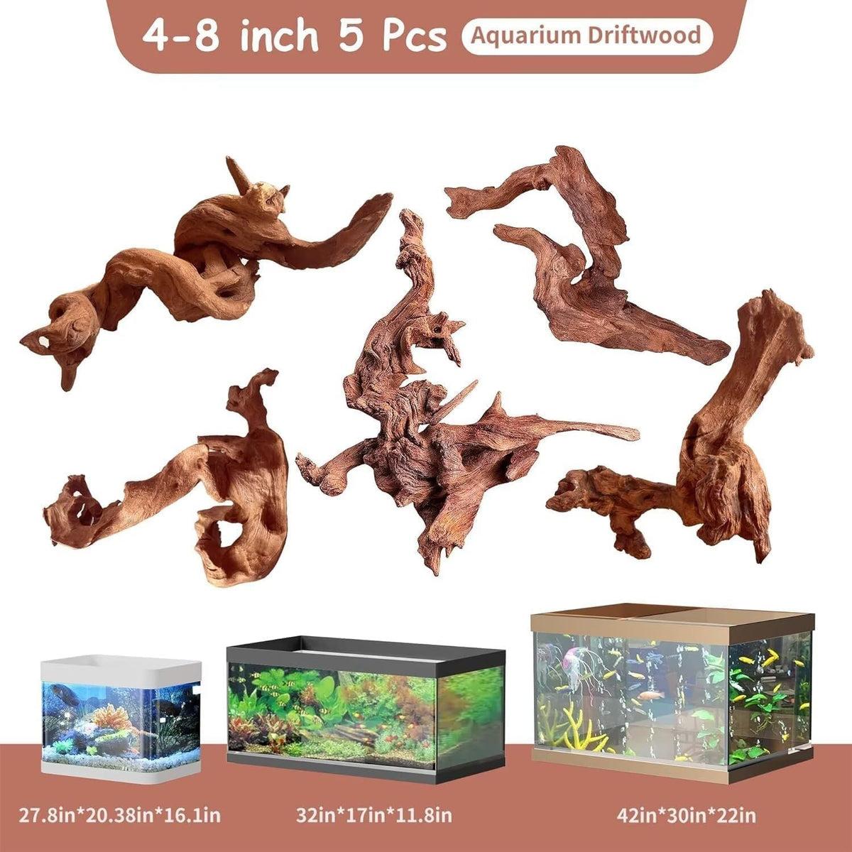 Natural Small Aquarium Coral Driftwood Decorations Fish Tank Decor