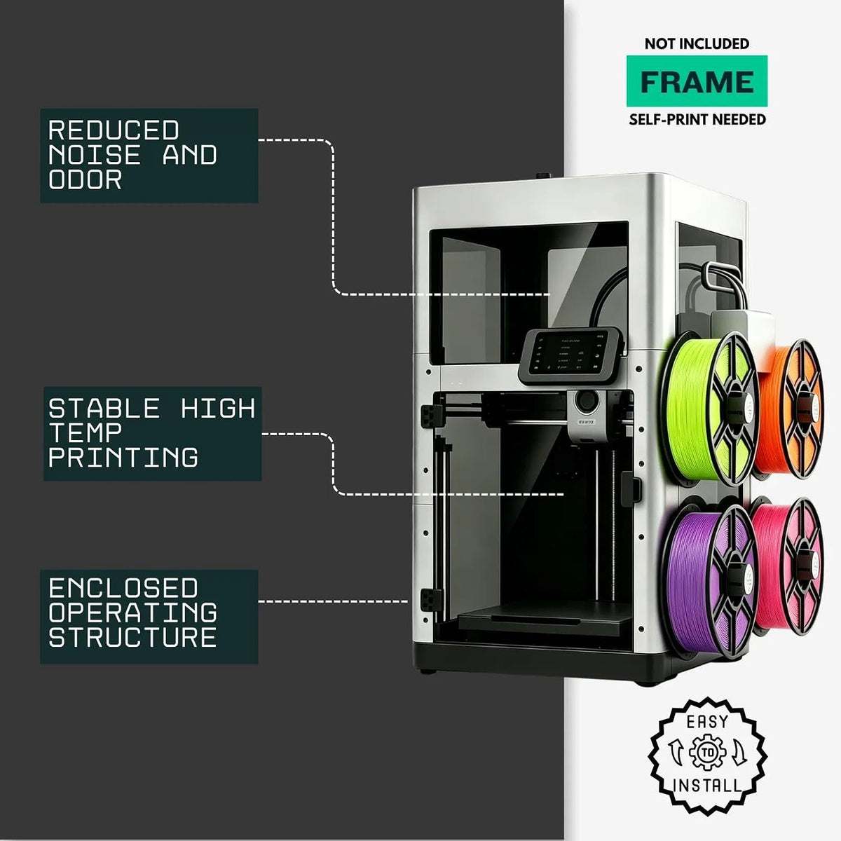 Enclosure Kit Compatible with Flashforge AD5X, Light Black