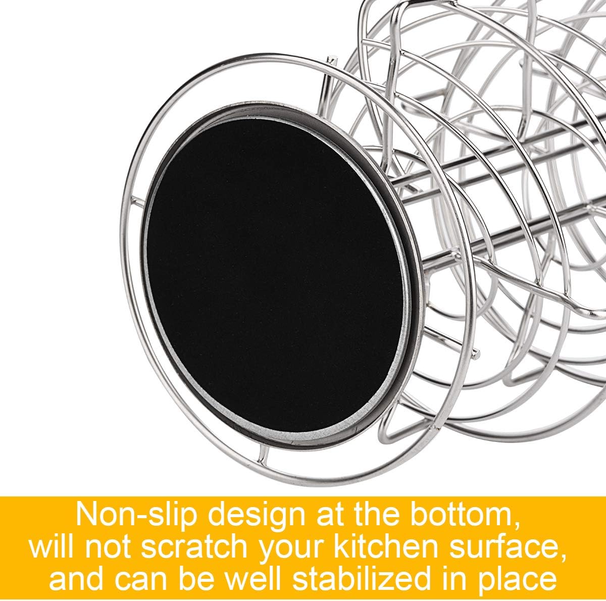 Toplife Spiral Design Stainless Steel Egg Skelter Dispenser Rack,Storage Display Rack,Silver
