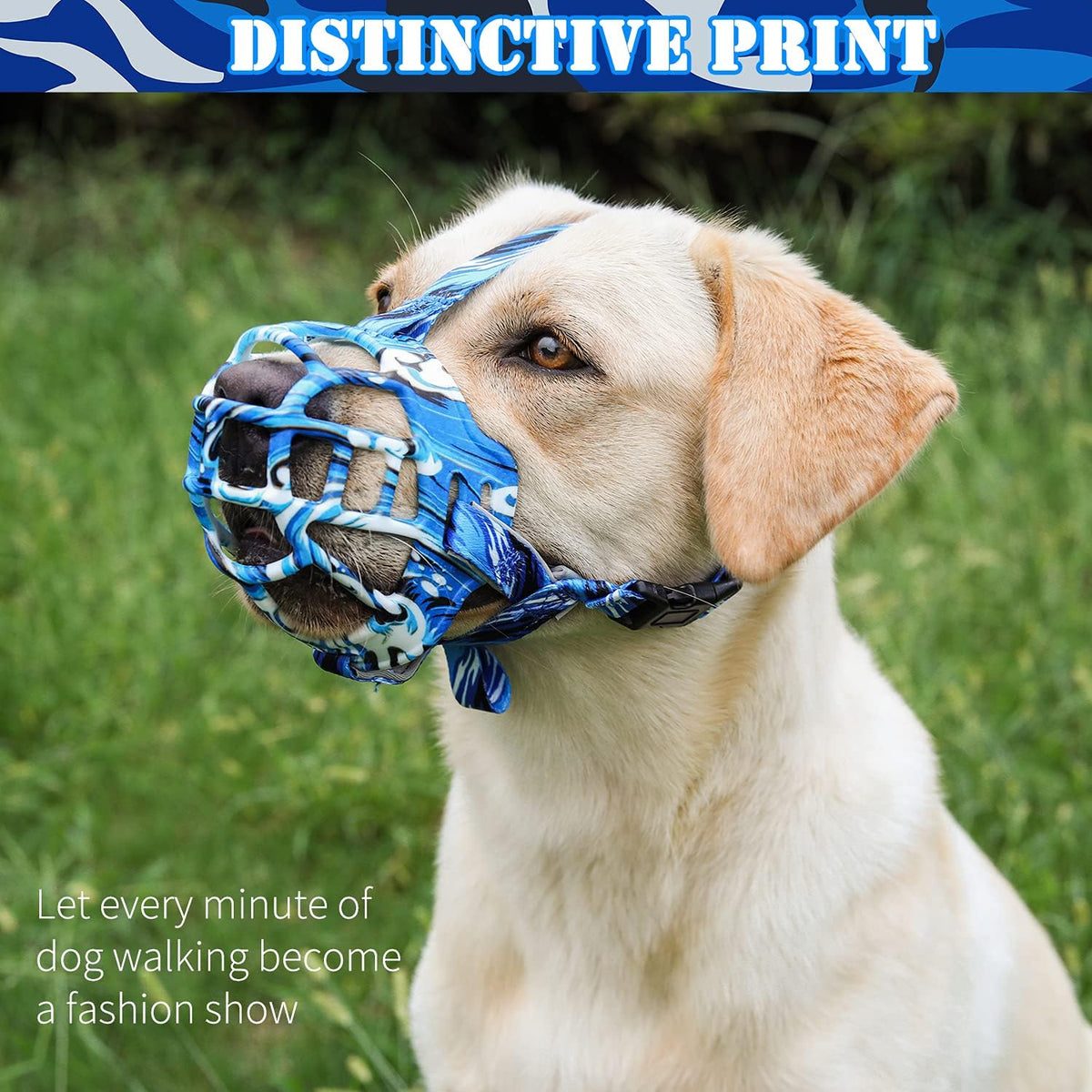BARKLESS Basket Dog Muzzle for Small Medium Large Dogs to Prevent Biting